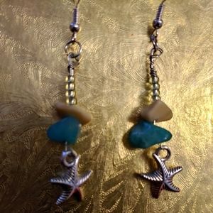 Handmade Beaded Earrings with Starfish